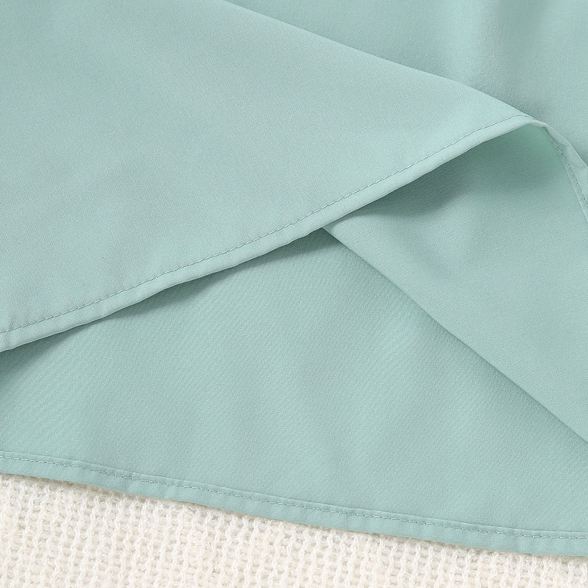 Girls Green Flutter Sleeves A-Line Casual Dress Casual Dresses