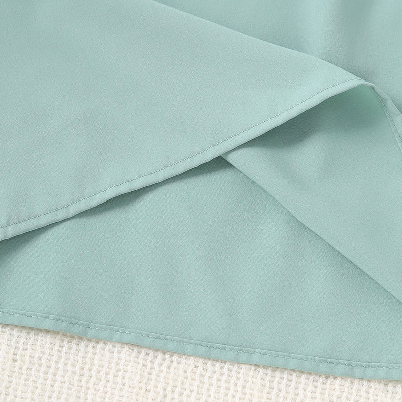Girls Green Flutter Sleeves A-Line Casual Dress Casual Dresses