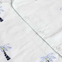 Boys Light Green Tropical Embroidered Short Sleeve Shirt With T-Shirt And Shorts Set 3 pc. Sets
