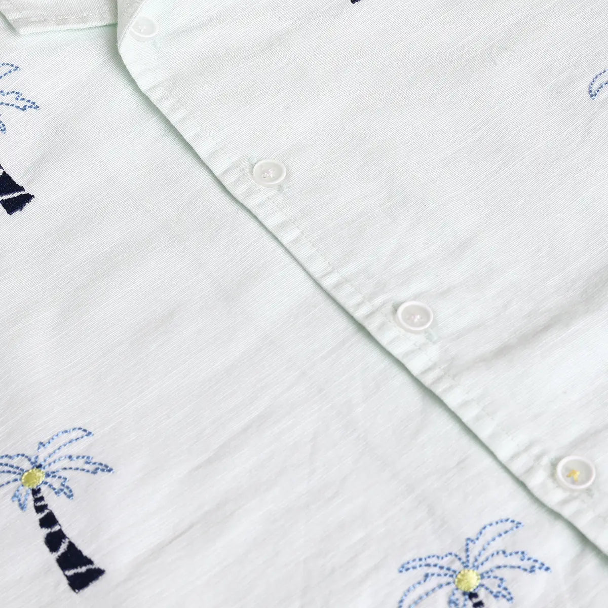 Boys Light Green Tropical Embroidered Short Sleeve Shirt With T-Shirt And Shorts Set 3 pc. Sets
