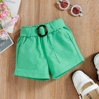 Girls White One Shoulder Ribbed Top With Shorts Sets 2 pc. Sets