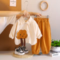 Girls Embroidered Long Sleeves Shirt With Yellow joggers Set 2 pc. Sets Yellow 1-2 Y