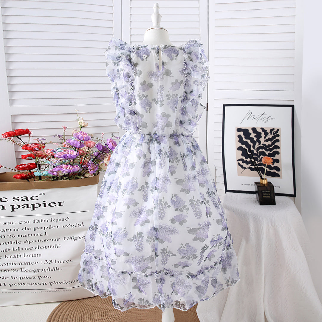 Girls Multicolor Floral Printed Fit & Flare Dress Casual Dresses