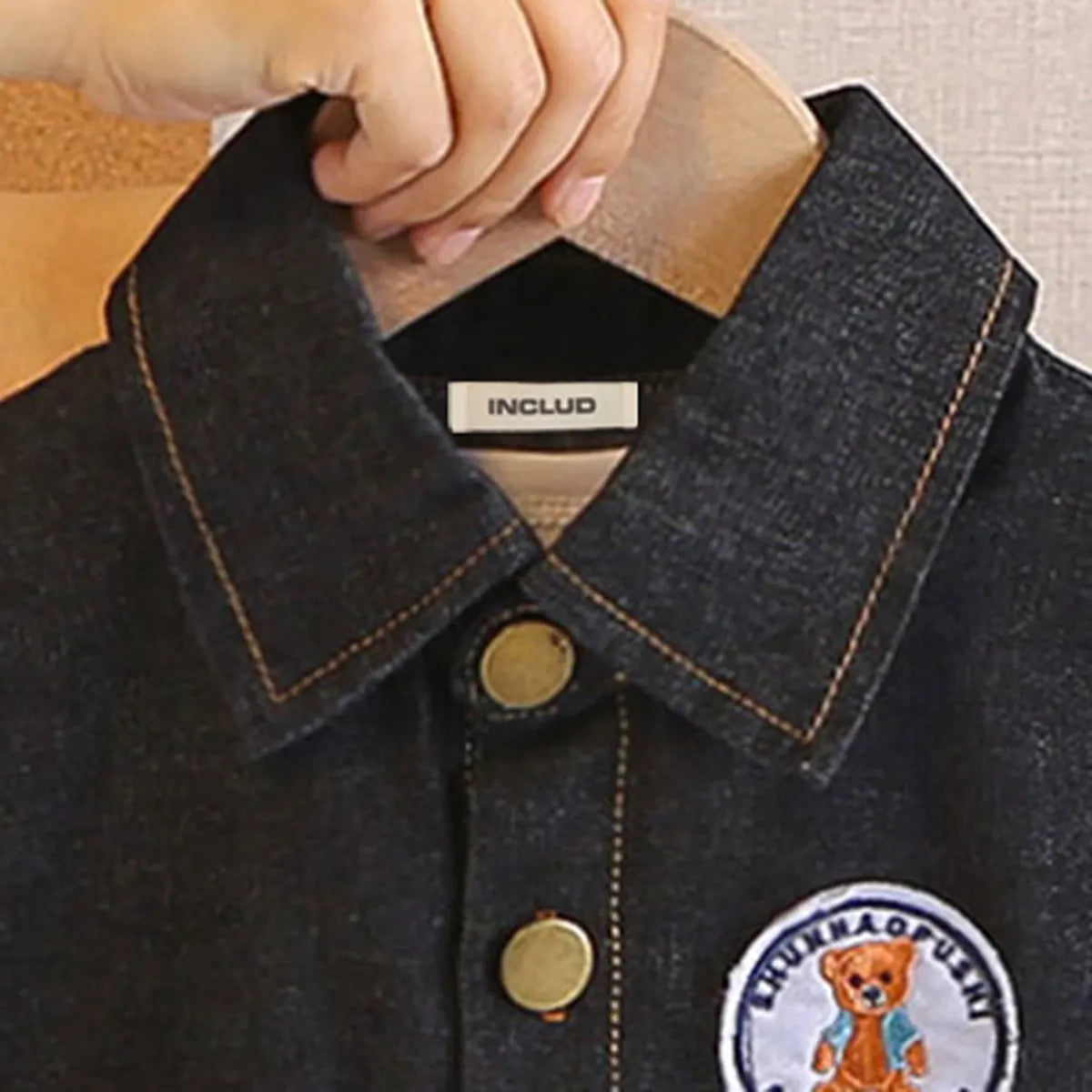 Boys Black Denim Sleeveless Jacket With Printed T-Shirt & Shorts Sets Sets