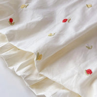 Girls Cream Embroidered Sleeveless A-line Bubble Dress Casual Dresses
