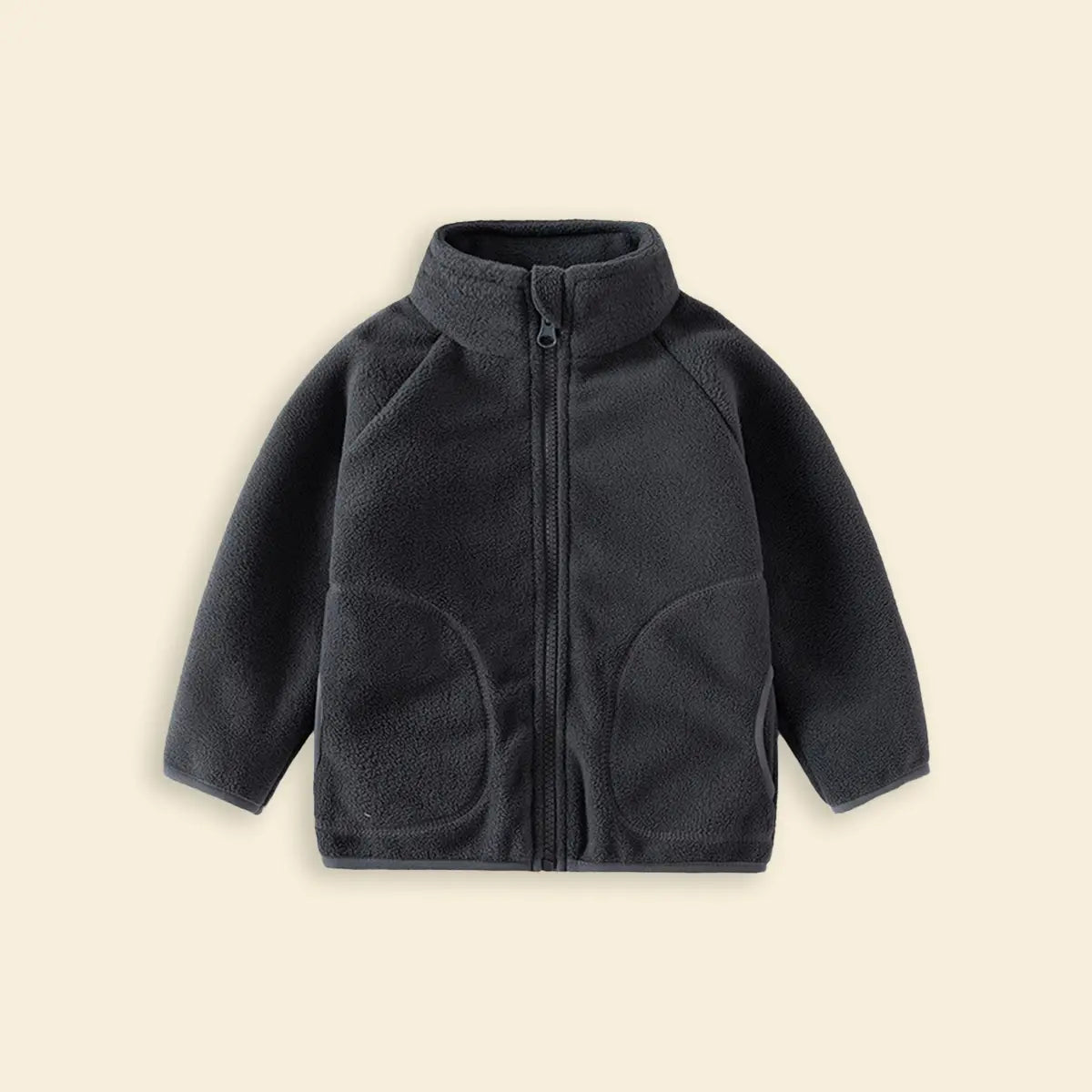 Boys Dark Grey Fleece Zip-up Jacket Coats & Jackets