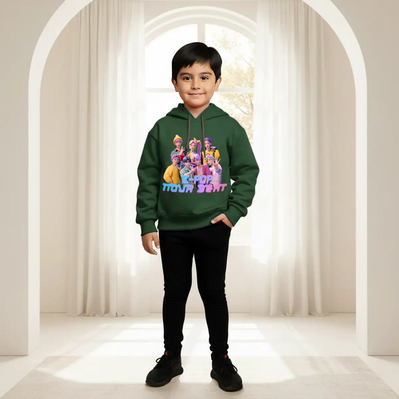 Boys Green K-Pop Nova Beat Graphics Hoodies Sweatshirts & Hoodies Green 1-2 Y