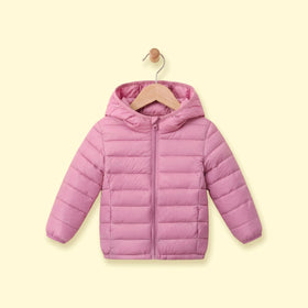 Girls Mauve Hooded Quilted Puffer Jacket Coats & Jackets Mauve 3-4 Y