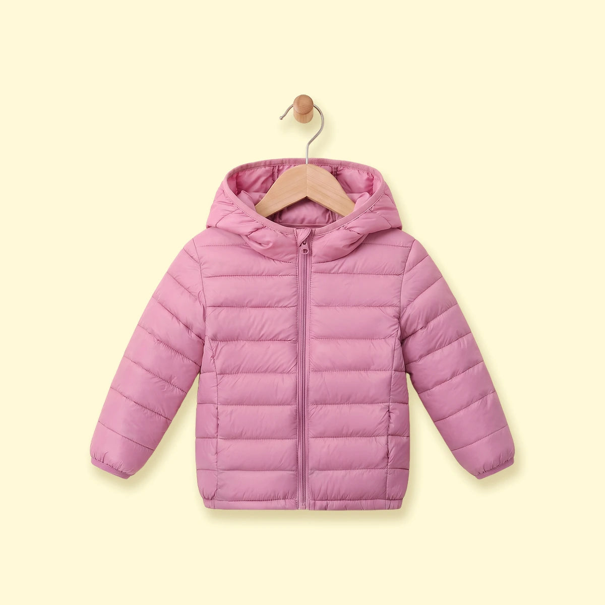Girls Mauve Hooded Quilted Puffer Jacket Coats & Jackets Mauve 3-4 Y