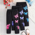 Girls Black Butterfly Print Leggings Multipack Set - Pack of 3 Leggings & Tights Black 3-4 Y