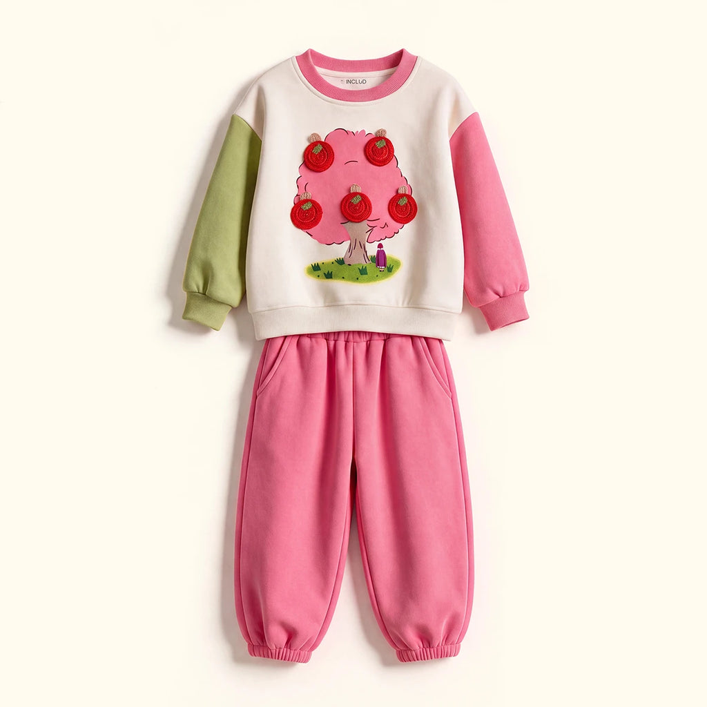 Girls Multicolour Graphic Long Sleeve Sweatshirt With Pants Sets 2 pc. Sets Multicolor 1-2 Y