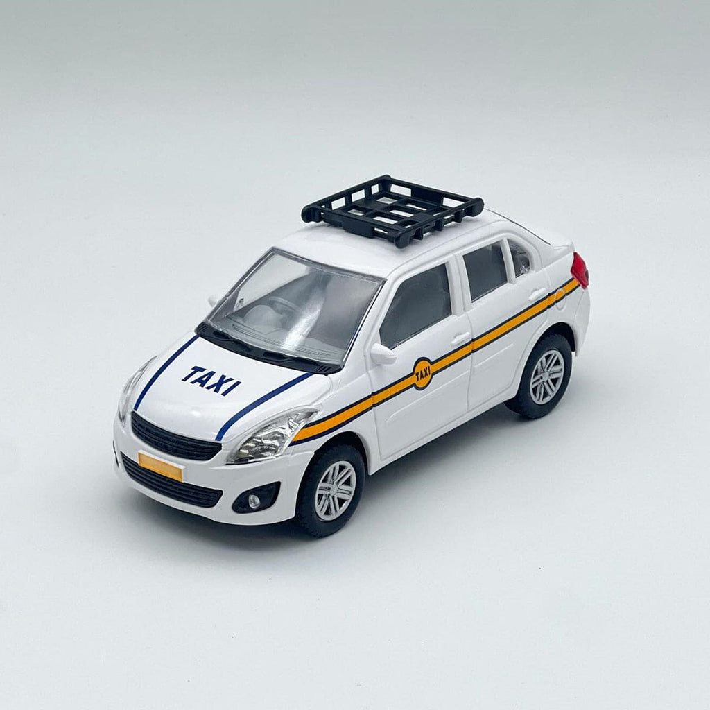 Pull Back Taxi With Roof Frame Toys & Games White Onesize