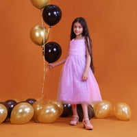 Girls Lilac Glitter Tulle Party Dress with Beaded Straps Party Dresses