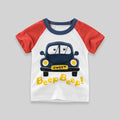 Short Sleeve T-shirt With Car print Tshirts Red 1-2 Y 
