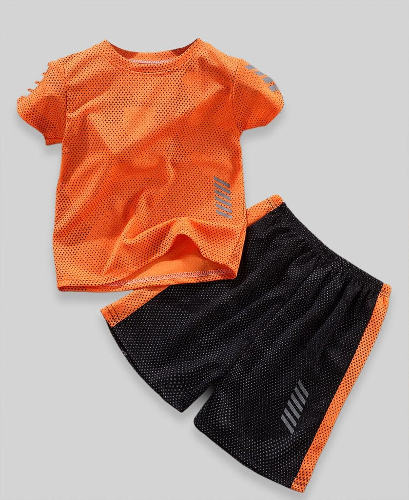 Boys Orange Sportswear Two Piece Sets