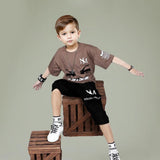 Boys Short Sleeve Printed T-Shirt With Shorts