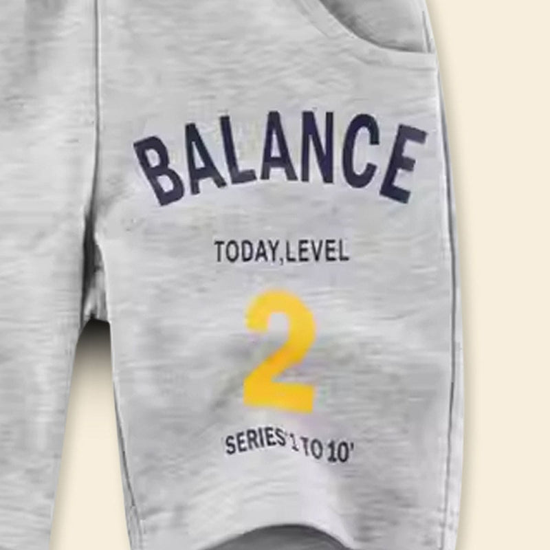 Boys Grey Text Print Knee Length Shorts Shorts & Bermudas