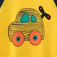 Boys Yellow Raglan Sleeve Graphic T-Shirt T-Shirt