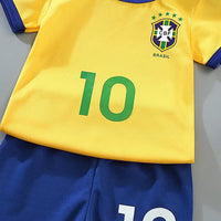 Boys Yellow Knitted Football Two Piece Set Sets