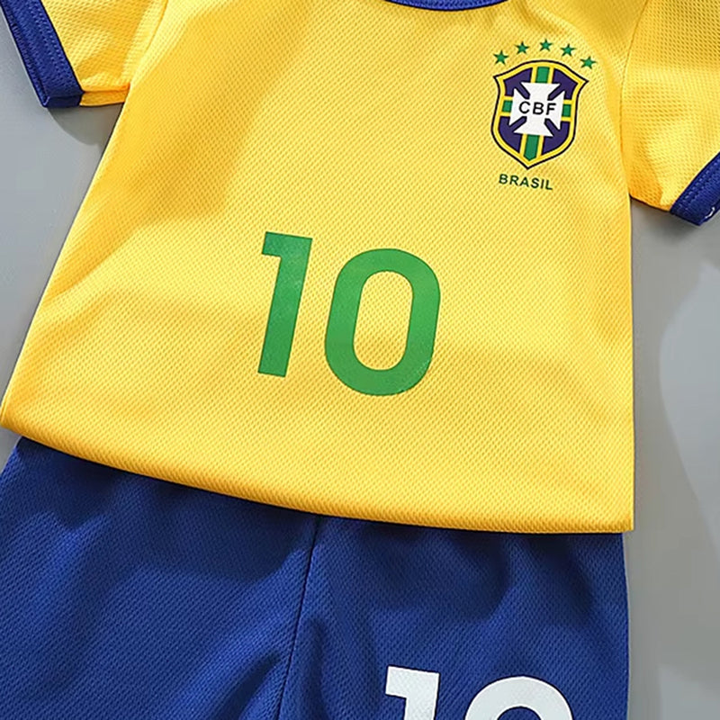 Boys Yellow Knitted Football Two Piece Set Sets