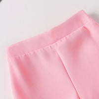 Girls Pink Rose Applique Halter Neck Top With Pants Sets 2 pc. Sets