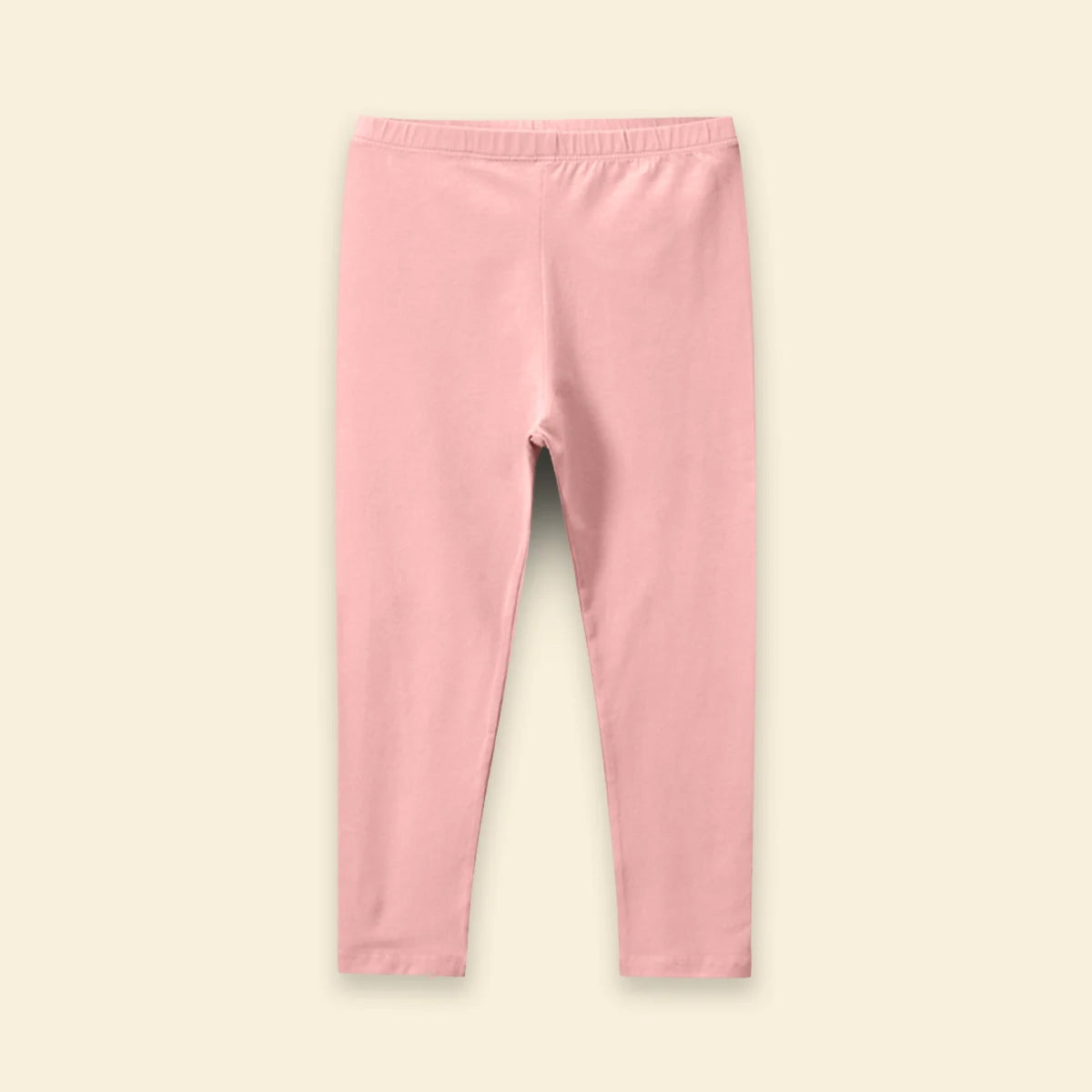 Girls Pink Solid Ankle Length Leggings Leggings & Tights