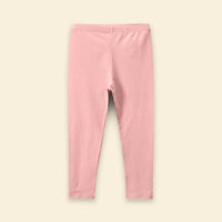 Girls Pink Solid Ankle Length Leggings Leggings & Tights