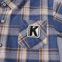 Boys Blue Checked Short Sleeve Shirt With Printed T-Shirt And Shorts Sets 3 pc. Sets