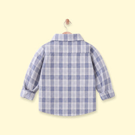 Boys Blue Checked Long Sleeve Shirt Shirts