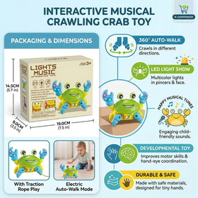 Crawling Crab Toy for Toddlers, Musical Baby Toy with LED Lights Trending Accessories