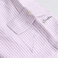 Boys Pink Stripes Short Sleeves Shirt With Printed T-Shirt & Shorts Sets Sets