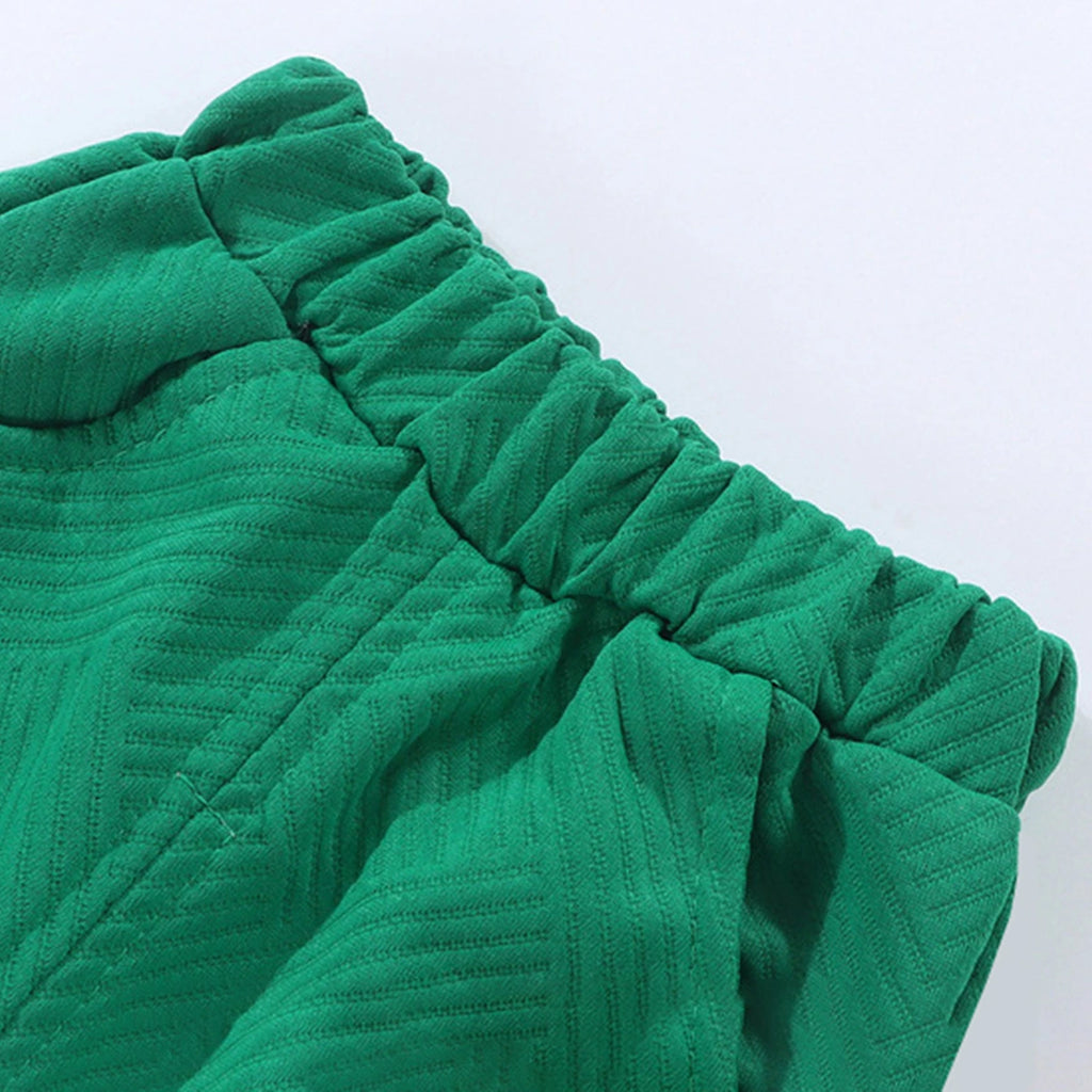 Boys Dark Green Wonderful Typography Short Sleeve T-Shirt With Shorts Sets 2 pc. Sets