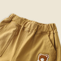 Boys Khaki Teddy Patch Polo T-shirt With Shorts Set Sets