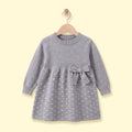 Girls Grey Polka Dot Print Knitted Fit & Flare Dress Casual Dresses Grey 3-4 Y