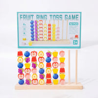 Fruit Ring Toss Game -42 Pieces Wooden Stacking & Ring Toss Toy Trending Accessories Multicolor Onesize
