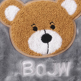 Boys Grey Bear Applique Sweatshirt With Pants Sets 2 pc. Sets