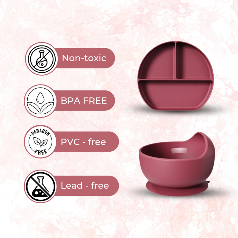 Baby Pink 6-Piece Silicone Feeding Set Trending Accessories