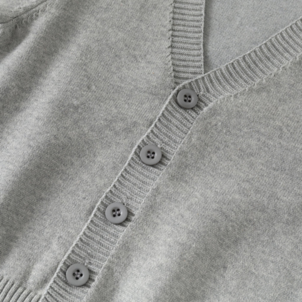Boys Grey Solid Long Sleeves Cardigan Sweaters & Cardigans