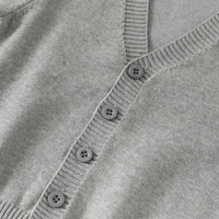 Boys Grey Solid Long Sleeves Cardigan Sweaters & Cardigans