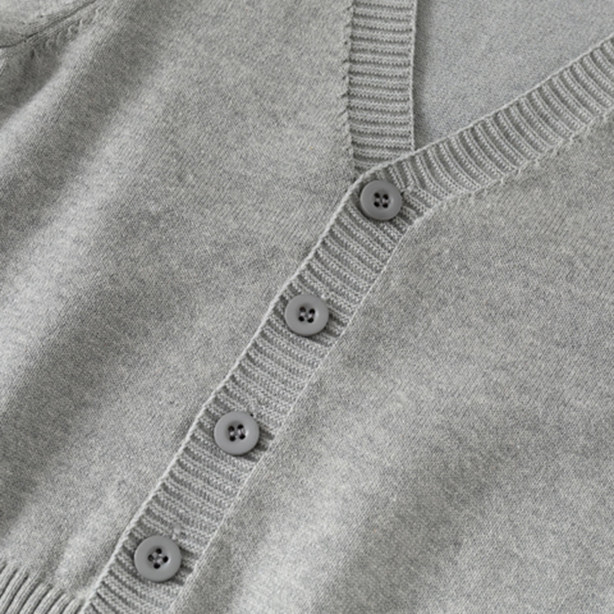Boys Grey Solid Long Sleeves Cardigan Sweaters & Cardigans