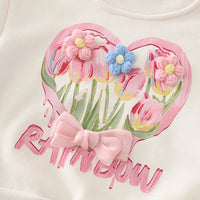 Girls Off White Floral Sweatshirt With Joggers Set Sets