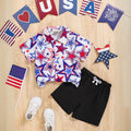 Boys Multicolor Short Sleeve Star Print Shirt With Shorts Set 2 pc. Sets Multicolor 3-4 Y
