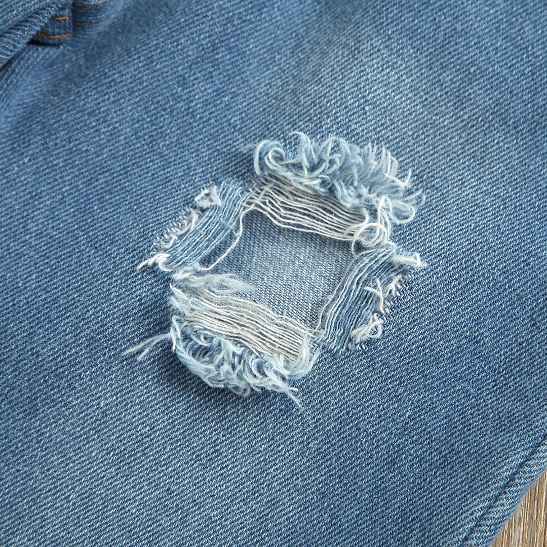 Girls Sleeveless Crop Top With Denim Pants Set (Copy) Sets