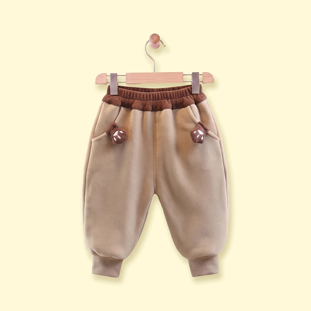Boys Light Brown Paw Applique Jogger Joggers Light Brown 1-2 Y