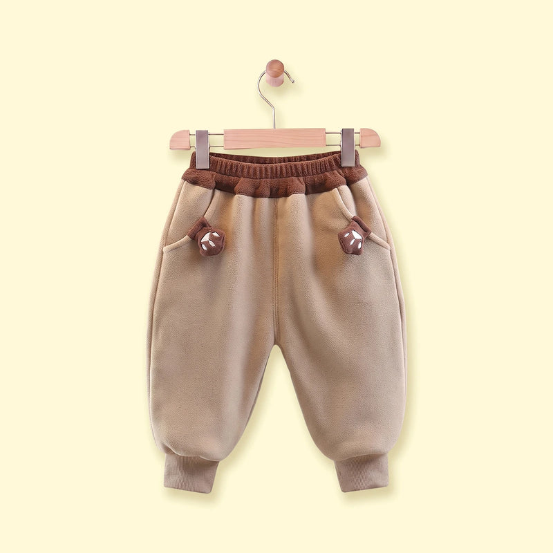 Boys Light Brown Paw Applique Jogger Joggers Light Brown 1-2 Y