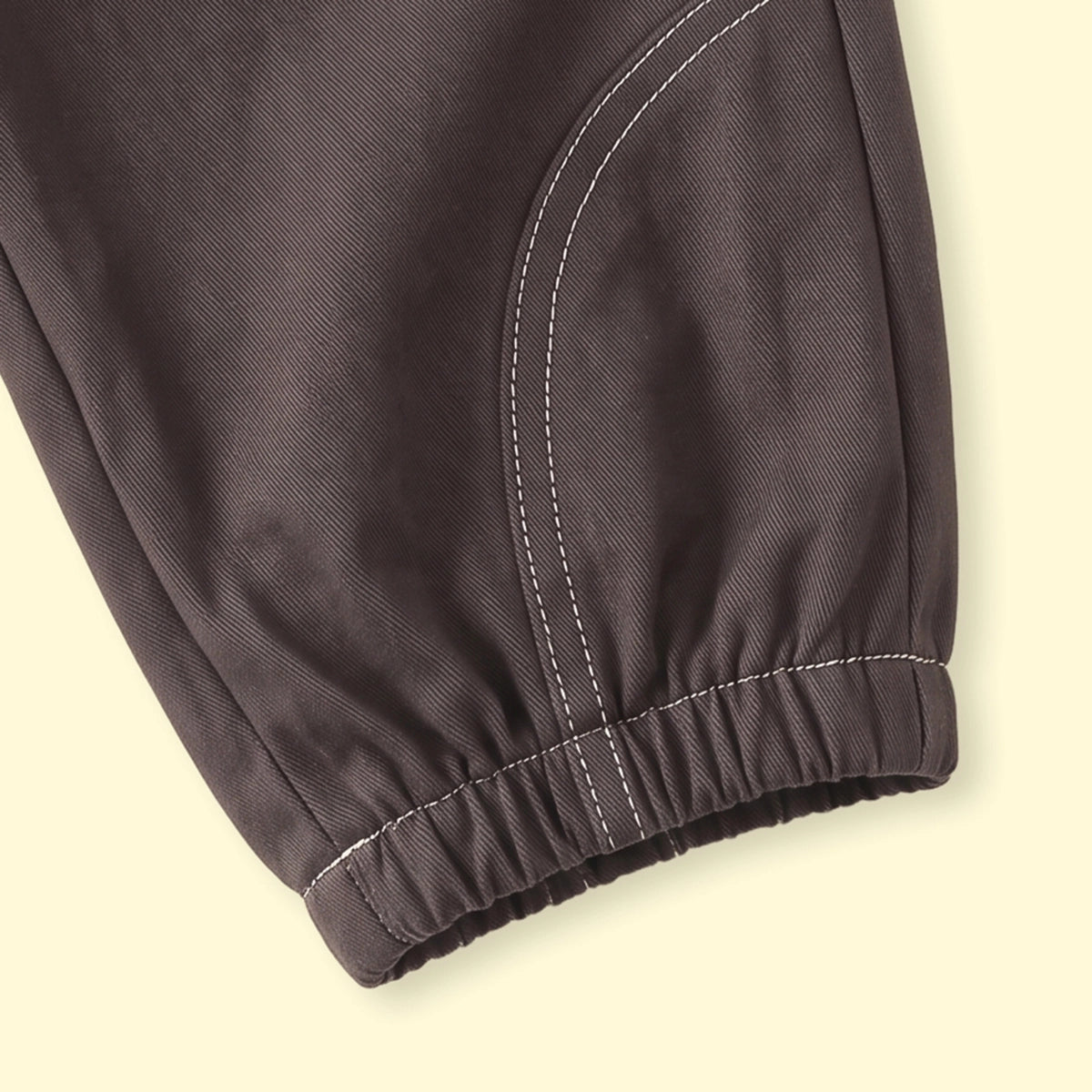 Boys Dark Brown Embroidered Jogger Pants