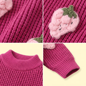 Girls Pink Applique Long Sleeve Sweater Sweaters & Cardigans