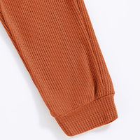 Boys Brown Self-Design T-Shirt With Jogger Winter Co-ord Sets 2 pc. Sets
