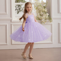Girls Lilac Glitter Tulle Party Dress with Beaded Straps Party Dresses