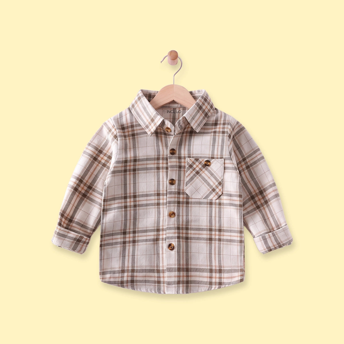 Boys Brown Checked Long Sleeve Shirt Shirts Brown 1-2 Y